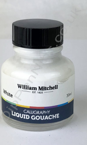 William Mitchell Calligraphers Liquid Gouache Ink - White 30ml